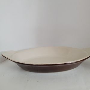 Bel-Terr casserole au gratin baking dish Pottery brown Vintage Number 9528